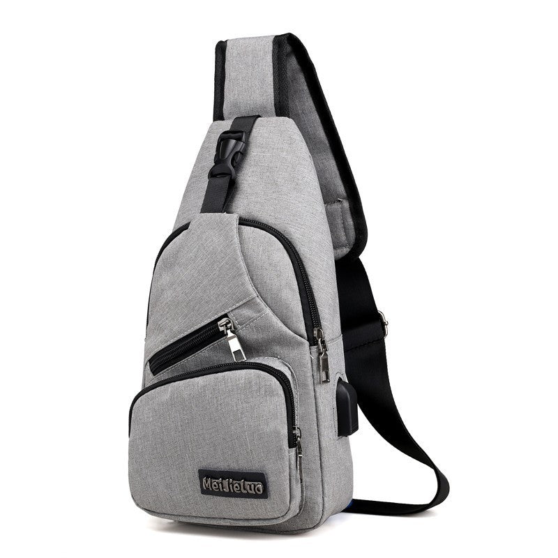Men's Oxford Cloth Chest Bag Multi-Functional Sports Outdoor Leisure Shoulder Bag Crossbody Bag