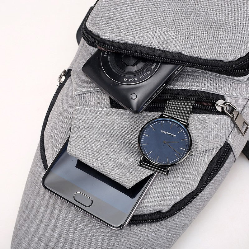 Men&#039;s Oxford Cloth Chest Bag Multi-Functional Sports Outdoor Leisure Shoulder Bag Crossbody Bag
