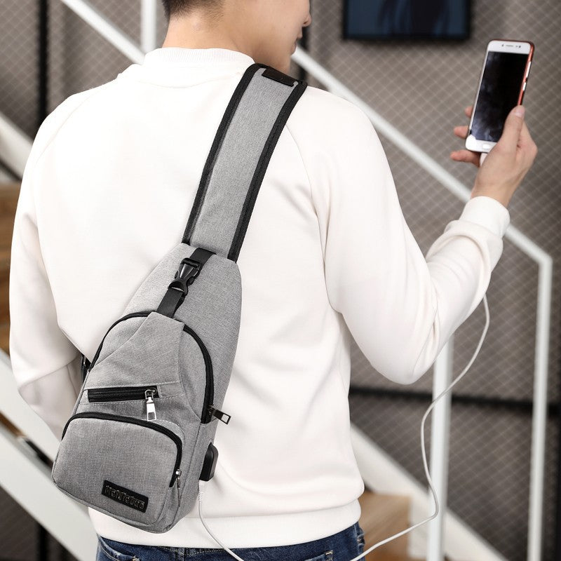 Men&#039;s Oxford Cloth Chest Bag Multi-Functional Sports Outdoor Leisure Shoulder Bag Crossbody Bag